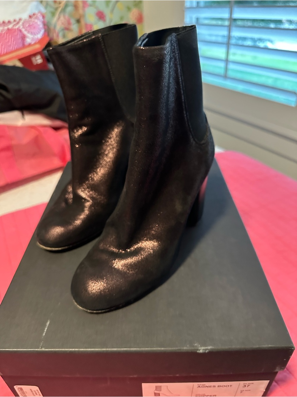 rag & bone Black Leather Agnes Ankle Booties